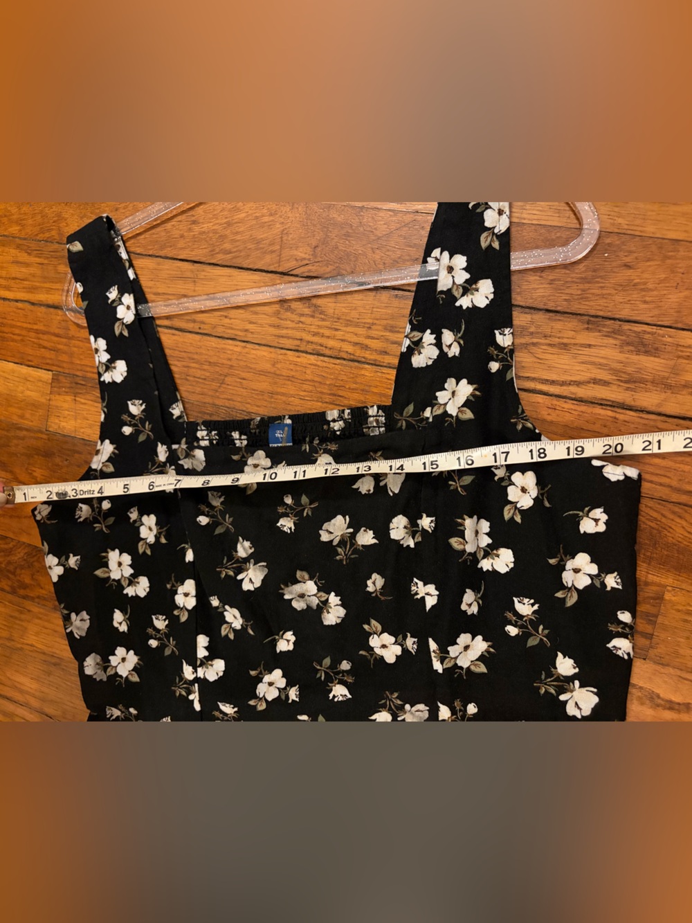 Old Navy Black Dress w/ White Floral Print. Linen blend, XL Tall womens new tags - Picture 11 of 14